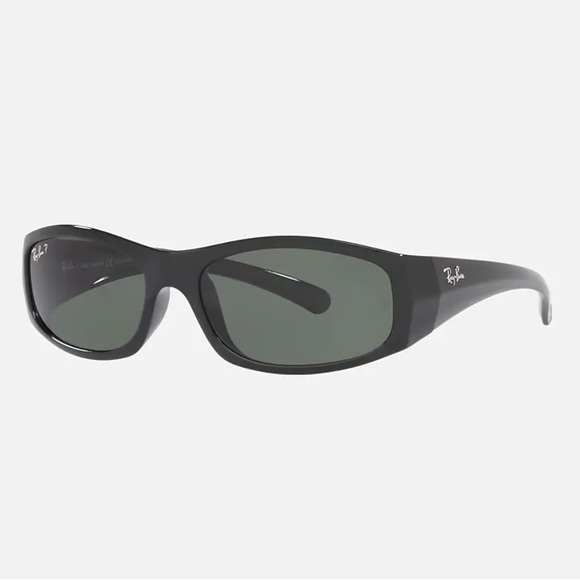 Ray-Ban Shiny Black/Green Polarized Unisex Sunglasses RB4093 - Picture 1 of 4